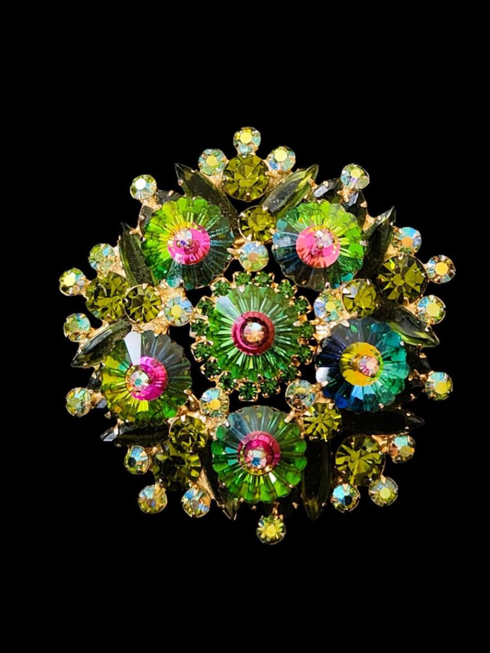 RARE Vintage Juliana D&E Watermelon Rivoli Large Statement Brooch - Picture 4 of 9